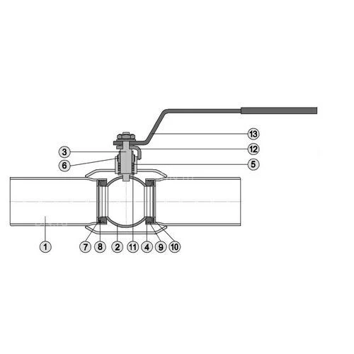 Краны шаровые цельносварные Маршал 11С67П 2ЦП.00.1 Ду20-50 Ру40 стандартнопроходные под приварку, с рукояткой