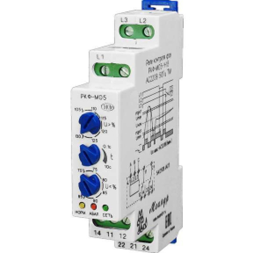 Реле контроля фаз Меандр РКФ-М05-1-15, 400 В, AC, 2 переключающих контакта