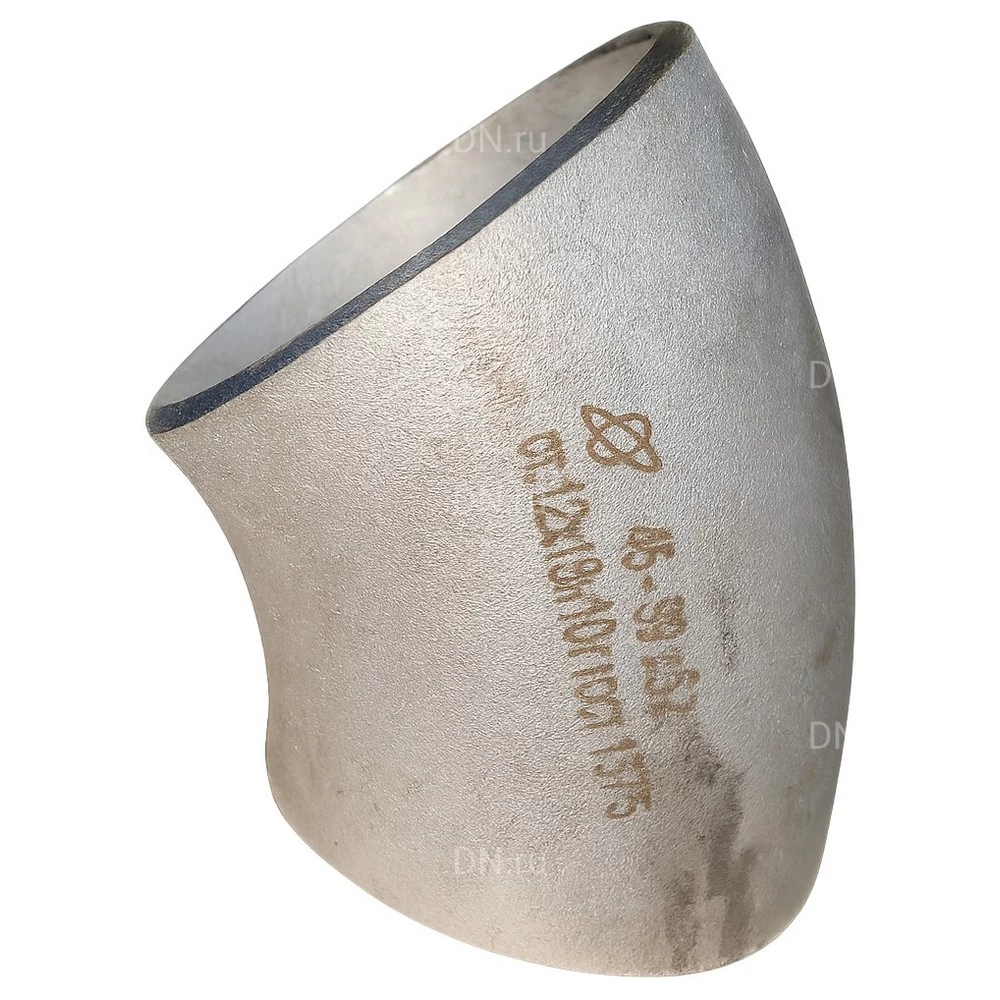 Отвод Россия 45° Дн89х3.5 (Ду80) сталь 12Х18Н10Т, бесшовный, крутоизогнутый, исполнение 2, под приварку ТУ 1468-020-39918642-03