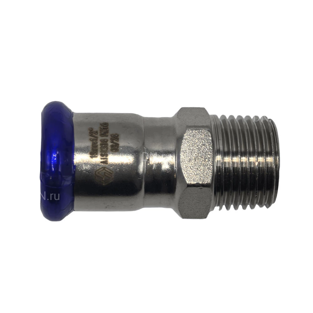 Муфта MVI SS.520.0404 Ду15x1/2″ Ру16 корпус - нержавеющая сталь AISI304, присоединение - пресс/наружная резьба