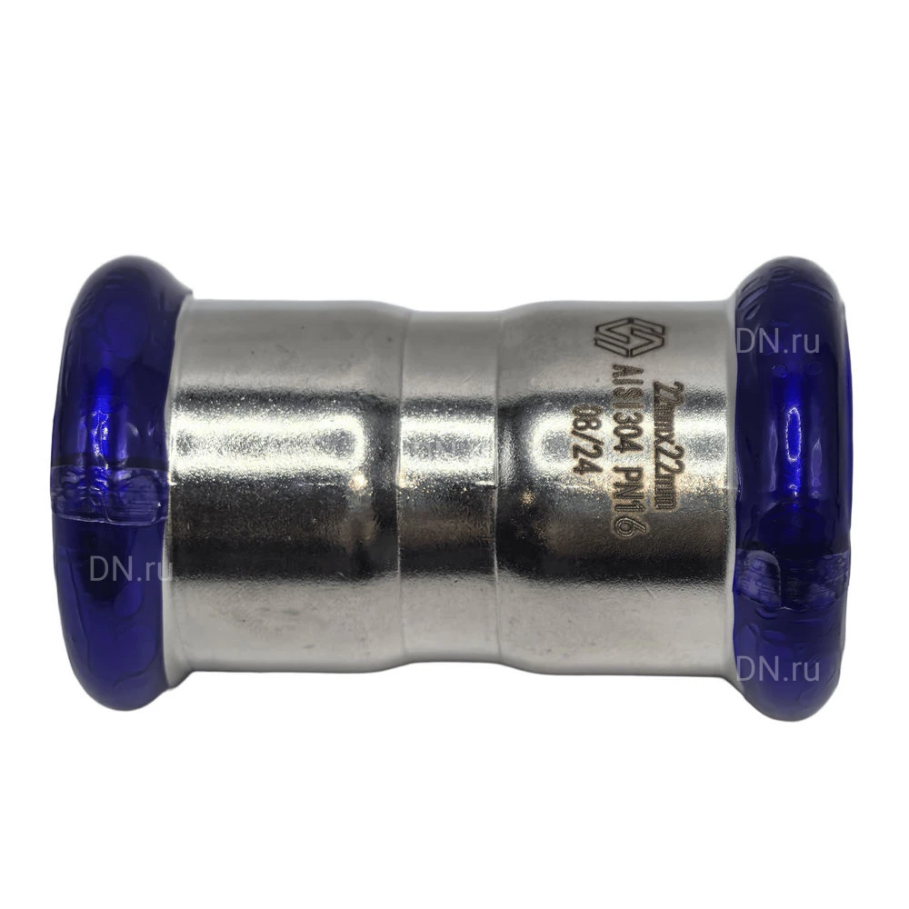 Муфта равнопроходная MVI SS.522.09 Ду42 Ру16 корпус - нержавеющая сталь AISI304, присоединение - пресс