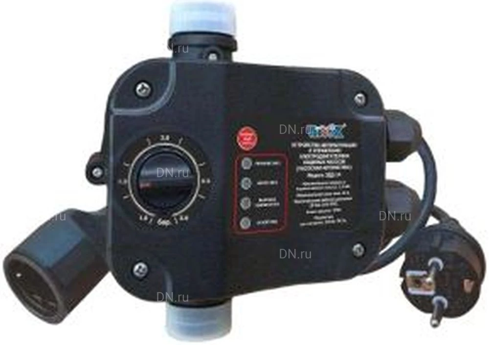 Регулятор давления Vodotok ЭДД-14 электронный, присоединение - G1″, стартовое давление - 1-2.8бар, максимальное давление - 10бар, кабель с вилкой, розетка в корпусе