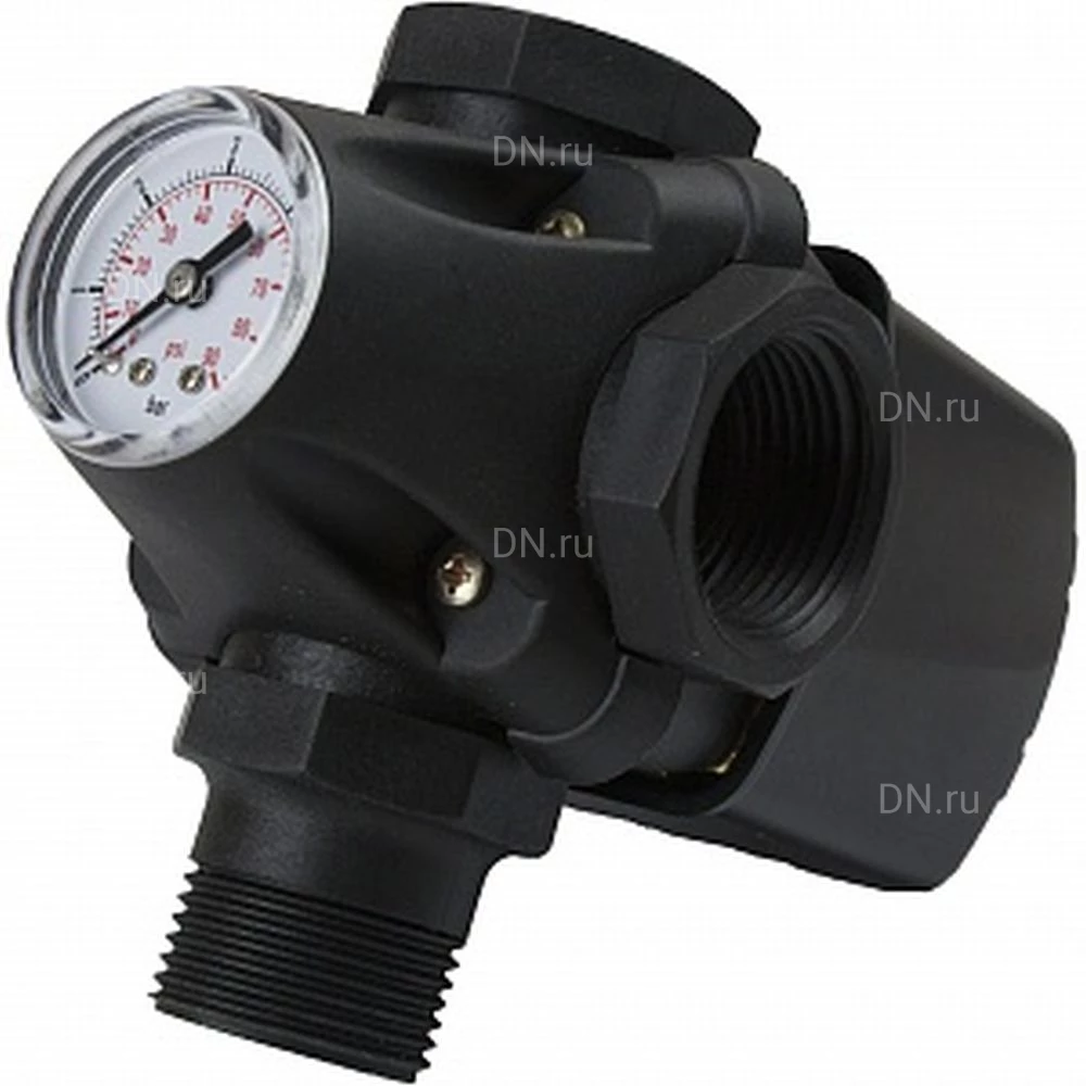 Регулятор давления Vodotok РС-2В с манометром, присоединение - НВВ1″, стартовое давление - 1.37-2.8бар, максимальное давление - 2.8бар, без кабеля