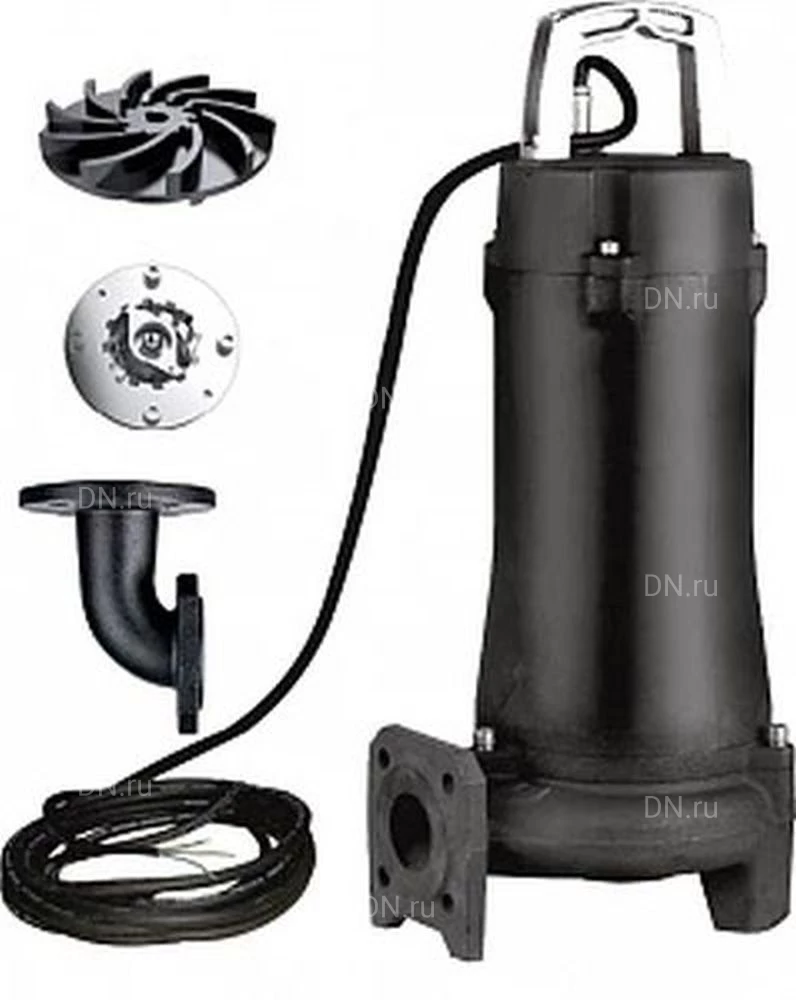 Насос фекальный LEO 50SWP12-30-4L/QG погружной, корпус - чугун, мощность - 4кВт, напор - 30м, производительность - 200л/мин, 380В