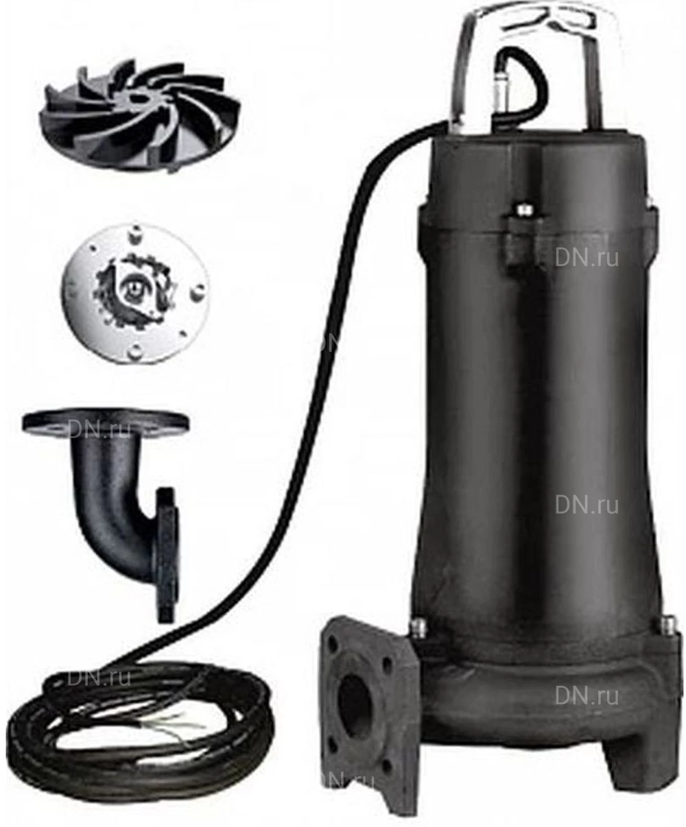 Насос фекальный LEO 32SWPm3.6-30-2.2L/QG погружной, корпус - нержавеющая сталь, мощность - 2.2кВт, напор - 30м, производительность - 60л/мин, 220В