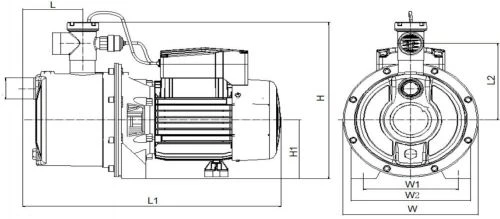 Насос cамовсасывающий LEO FJm37SE поверхностный, корпус - чугун, мощность - 0.37кВт, напор - 15м, производительность - 29л/мин, 220В