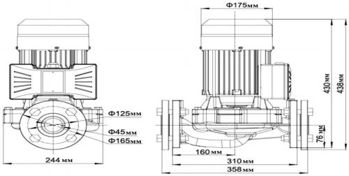 Насос циркуляционный LEO LPm2200 поверхностный, корпус - чугун, мощность - 2.2кВт, напор - 26м, производительность - 308л/мин, 220В