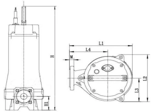 Насос фекальный LEO 50SWP12-30-4L/QG погружной, корпус - чугун, мощность - 4кВт, напор - 30м, производительность - 200л/мин, 380В