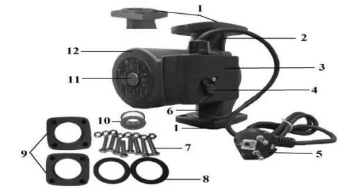 Насос циркуляционный Vodotok XRS40/8-200F поверхностный, мощность - 0.15кВт, напор - 6.1м, производительность - 66л/мин, 220В