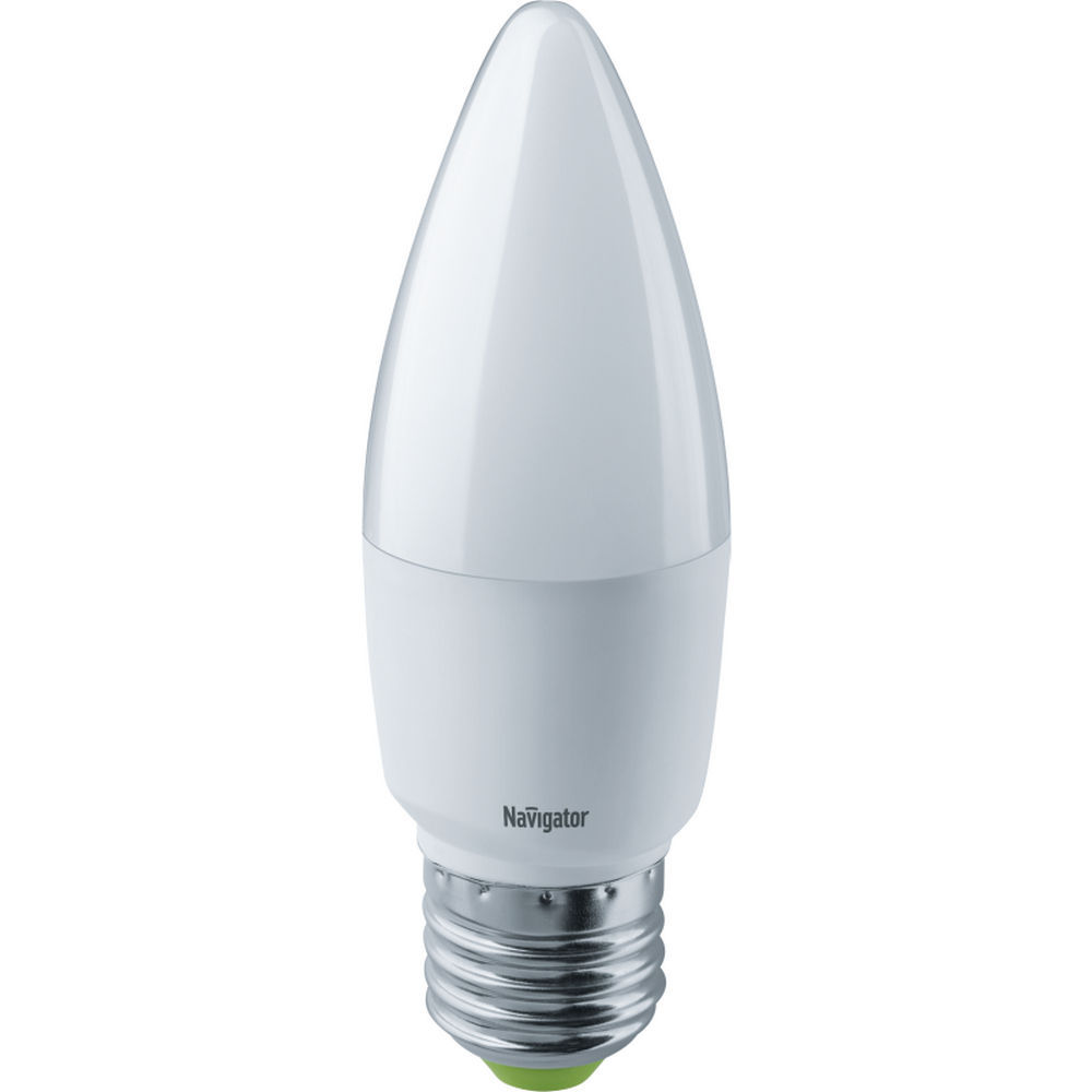 Лампа светодиодная NAVIGATOR NLL-C37 матовая, мощность - 8,5 Вт, цоколь - E27, световой поток - 680 лм, цветовая температура - 4000 K, форма - свеча