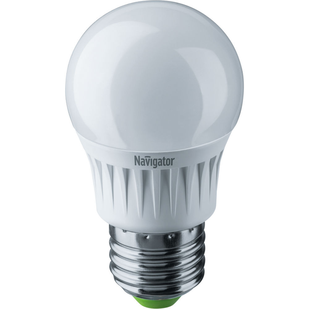 Лампа светодиодная NAVIGATOR NLL-G45 94 матовая, мощность - 7 Вт, цоколь - E27, световой поток - 525 лм, цветовая температура - 2700 K, форма - шар