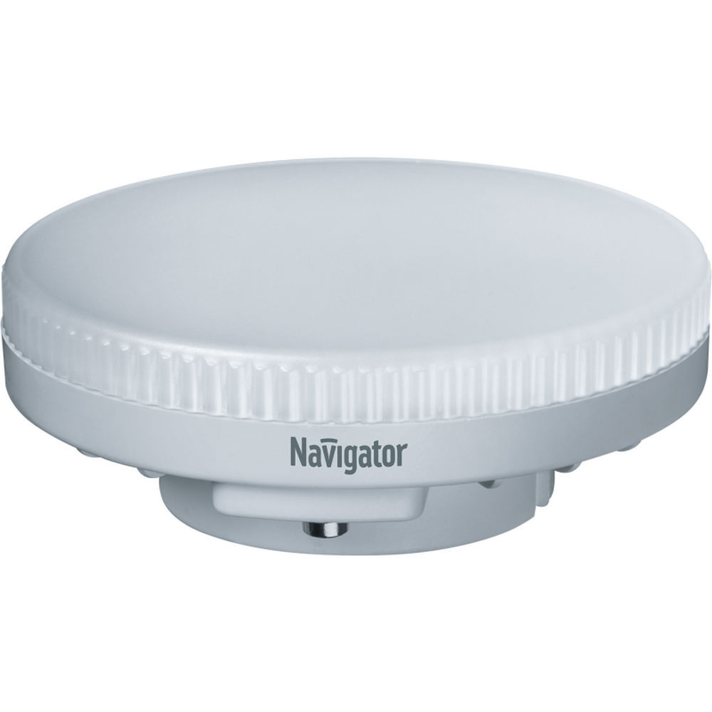Лампа светодиодная NAVIGATOR NLL-GX53 матовая, мощность - 10 Вт, цоколь - GX53, световой поток - 750 лм, цветовая температура - 2700 K, форма - таблетка