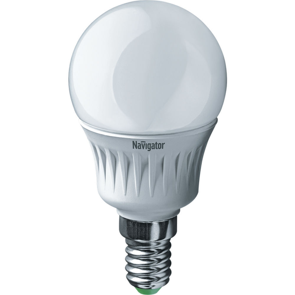 Лампа светодиодная NAVIGATOR NLL-P-G45 матовая, мощность - 5 Вт, цоколь - E14, световой поток - 375 лм, цветовая температура - 2700 K, форма - шар