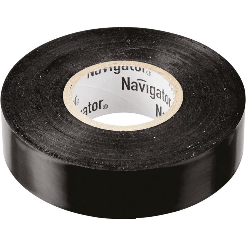 Изолента NAVIGATOR NIT-B15-20/BL, 15 мм, длина - 20 м, самозатухающая, материал - поливинилхлорид, цвет - черный
