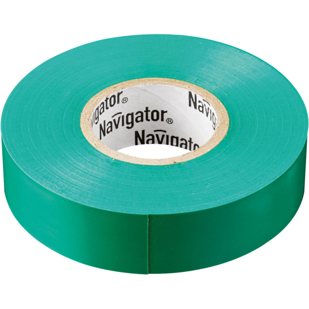 Изолента NAVIGATOR NIT-B15-10/G, 15 мм, длина - 10 м, материал - поливинилхлорид, цвет - зеленый