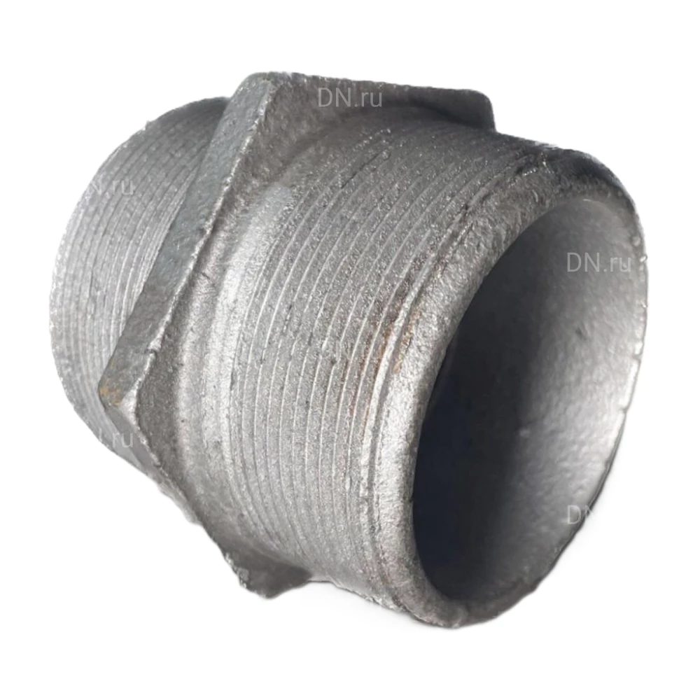 Ниппель Китай 1/2″ Ду15 чугун оцинкованный, наружная резьба