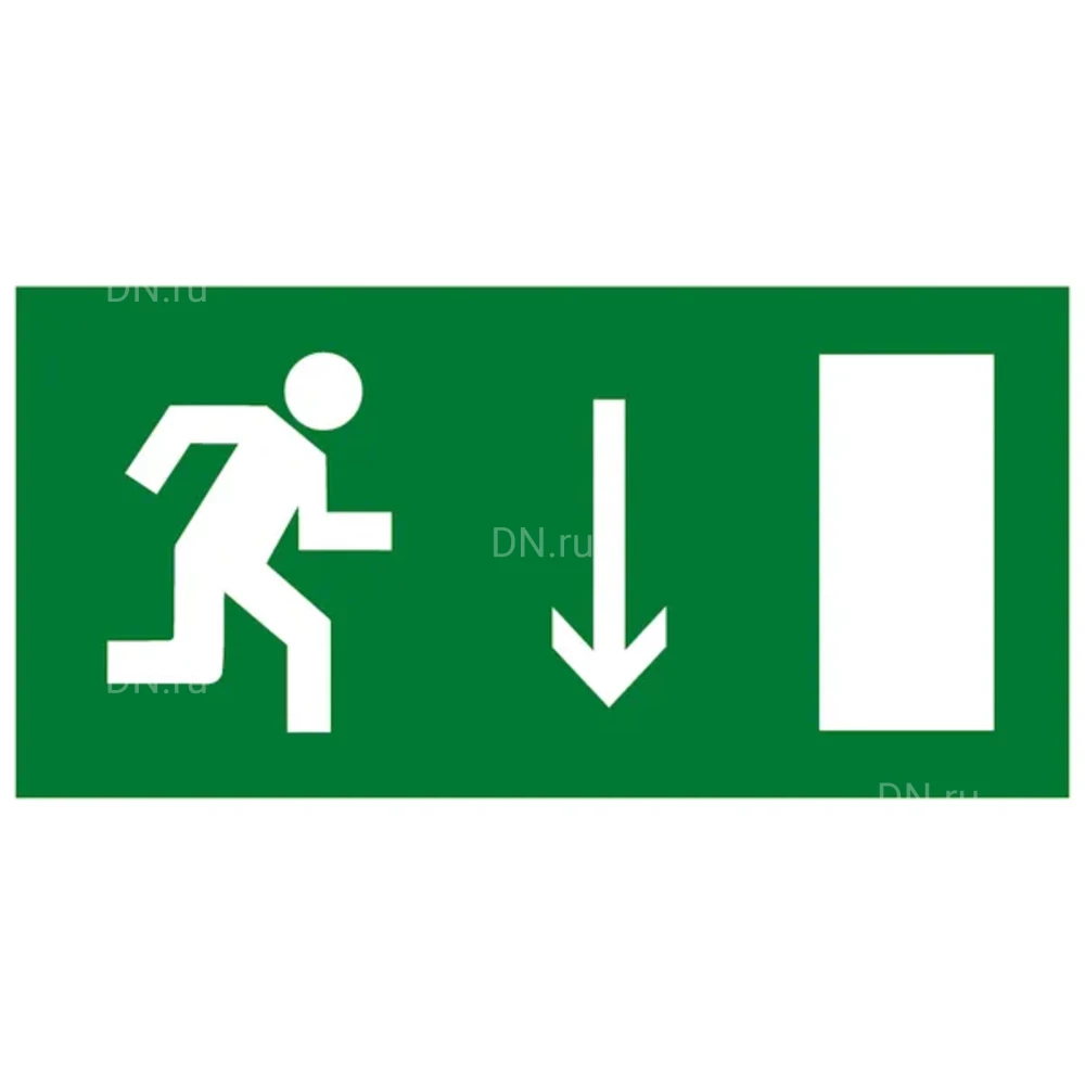 Знак НПО ПУЛЬС E09 «Указатель двери эвакуационного выхода (правосторонний)» на самоклеящейся фотолюминесцентной пленке, 150х300мм