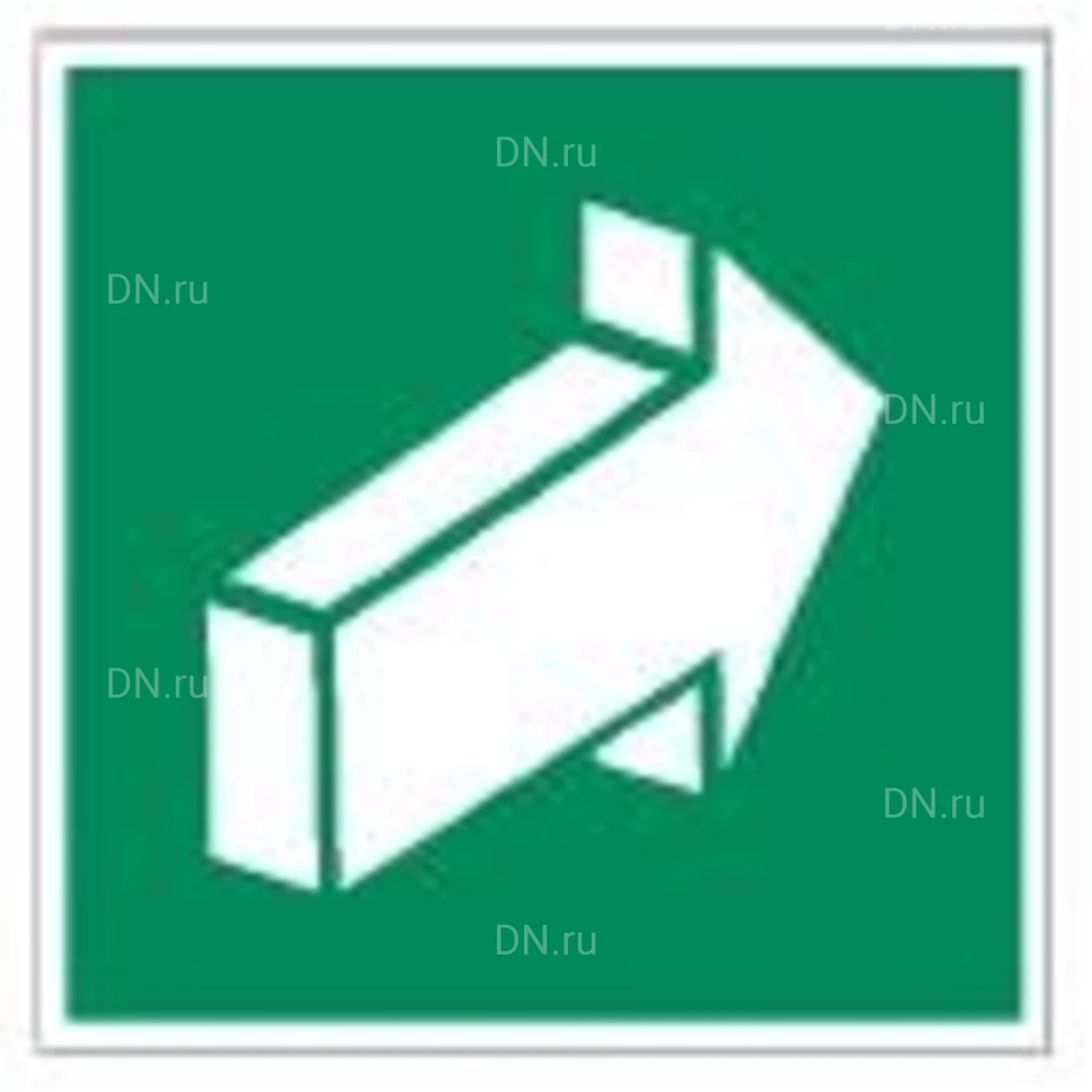 Знак НПО ПУЛЬС E18 «Открывать движением от себя» на самоклеящейся не светящейся пленке, 200х200мм