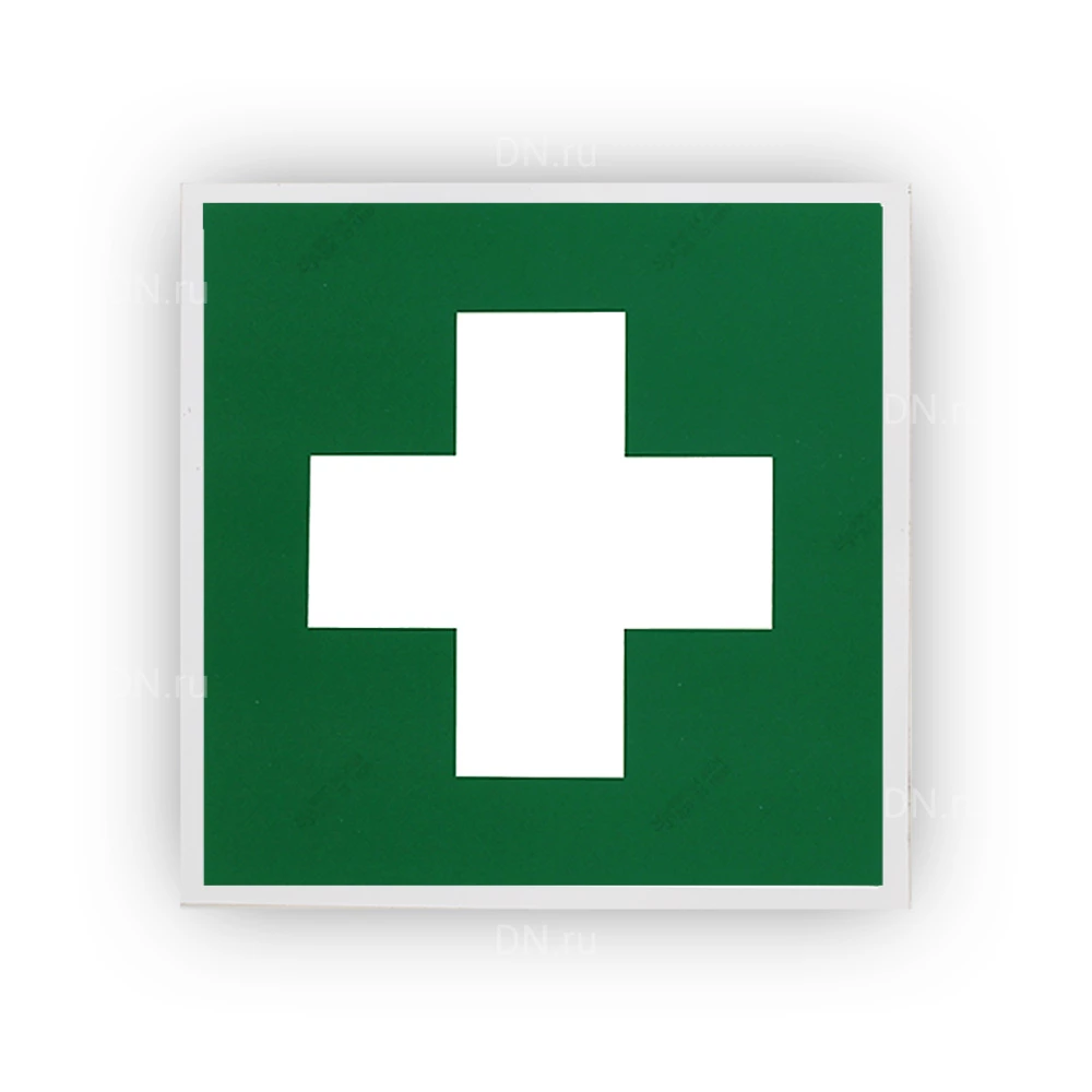 Знак НПО ПУЛЬС EC01 «Аптечка первой медицинской помощи» на самоклеящейся не светящейся пленке, 100х100мм