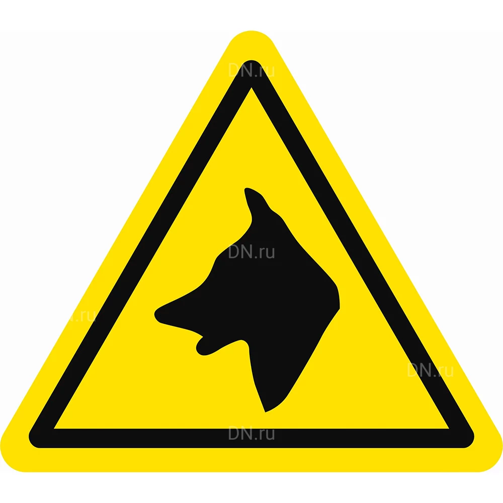 Знак НПО ПУЛЬС W36 «Осторожно. Злая собака» на самоклеящейся фотолюминесцентной пленке на пластиковой основе, 200х200мм