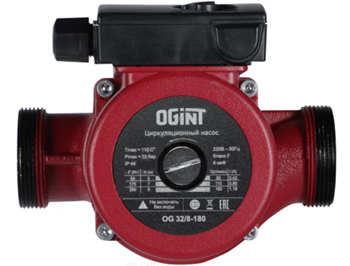 Насос циркуляционный Ogint OG 32/8-180, присоединительный размер - 32 мм, максимальное рабочее давление - 10 бар
