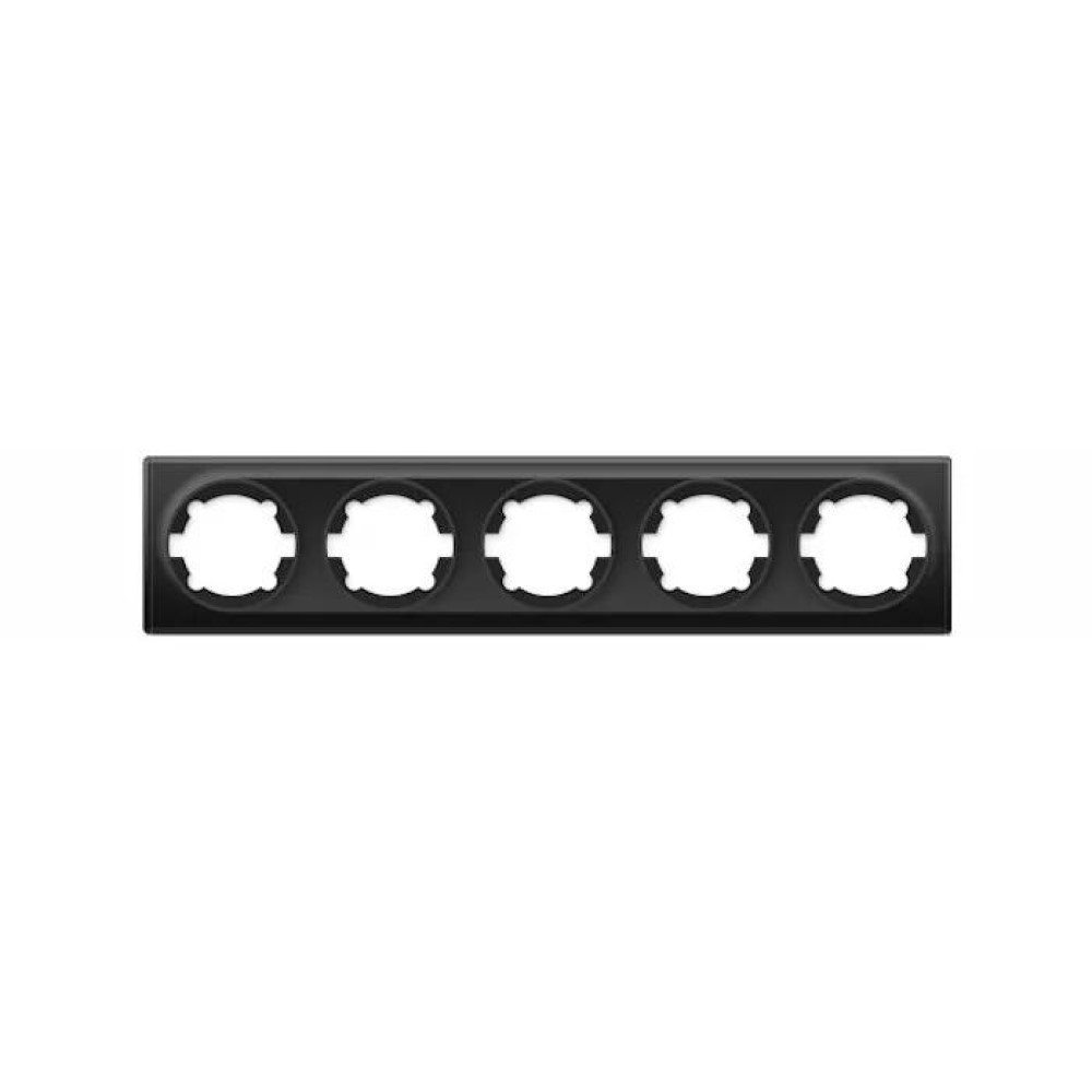 Рамка OneKeyElectro Florence 5П 5 постов, корпус - пластик, цвет - черный