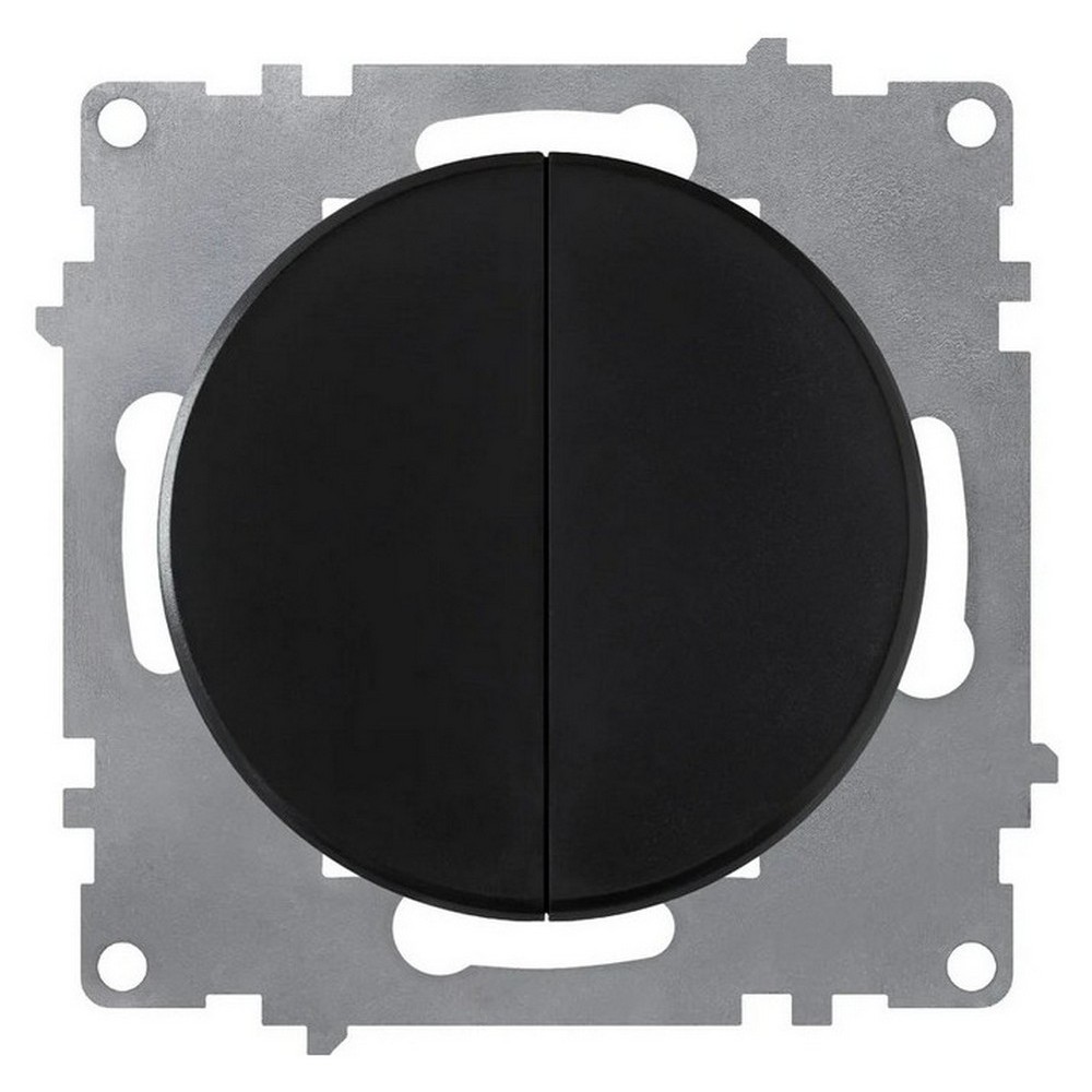 Выключатель двухклавишный OneKeyElectro Florence скрытой установки, номинальный ток - 16 А, степень защиты IP20 механизм, цвет - черный
