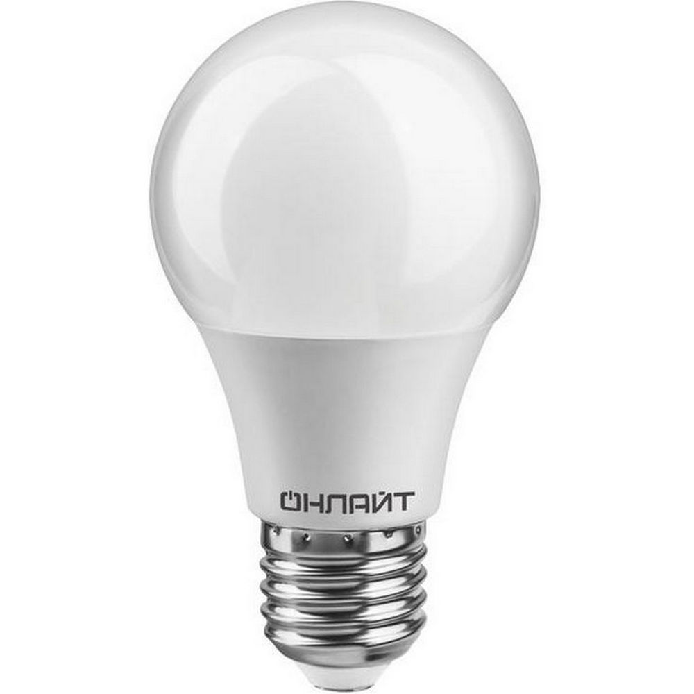 Лампа светодиодная ОНЛАЙТ OLL-A55 матовая, мощность - 10 Вт, цоколь - E27, световой поток - 750 лм, цветовая температура - 2700 K, форма - грушевидная