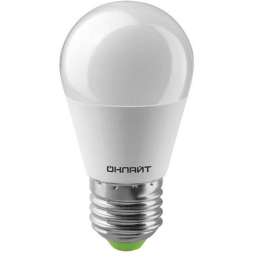 Лампа светодиодная ОНЛАЙТ OLL-G45 матовая, мощность - 10 Вт, цоколь - E27, световой поток - 800 лм, цветовая температура - 6500 K, форма - шар