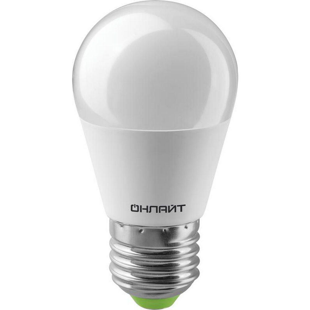 Лампа светодиодная ОНЛАЙТ OLL-G45 матовая, мощность - 8 Вт, цоколь - E27, световой поток - 560 лм, цветовая температура - 2700 K, форма - шар