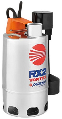 Насосы дренажные Pedrollo RXm-VORTEX-GM погружные, мощность - 0.37-1.1 кВт, напор - 7-13 м, производительность - 180-380 л/мин, длина кабеля - 5-10, корпус - нержавеющая сталь AISI 304