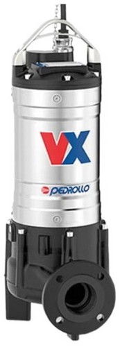 Насосы фекальные Pedrollo VX/50-65-80 погружные, мощность - 3-5.5 кВт, напор - 12.5-26 м, производительность - 900-1500 л/мин, длина кабеля - 10 м, корпус - чугун
