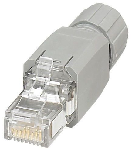 Соединители штекерные Phoenix Contact VS-08-RJ45-5-Q/IP20 экранированные, количество полюсов 8, разъем RJ45, цвет - серый