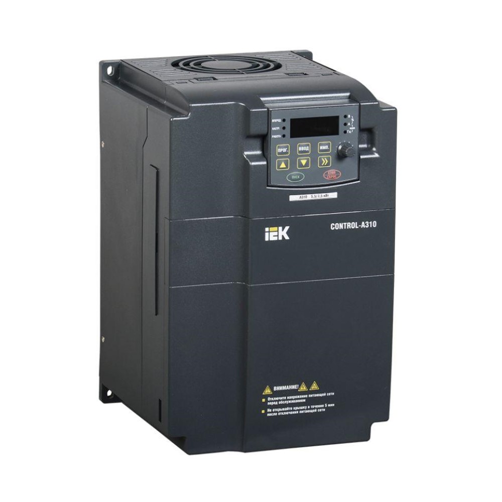 Преобразователь частоты ONI CONTROL-A310 IEK CNT-A310D33V075-11TEZ векторный, напряжение - 380В, количество фаз - 3, мощность - 7.5-11 кВт, тип экрана - LED, пульт съемный, транзистор встроенный тормозной, выходной ток 17-25 А