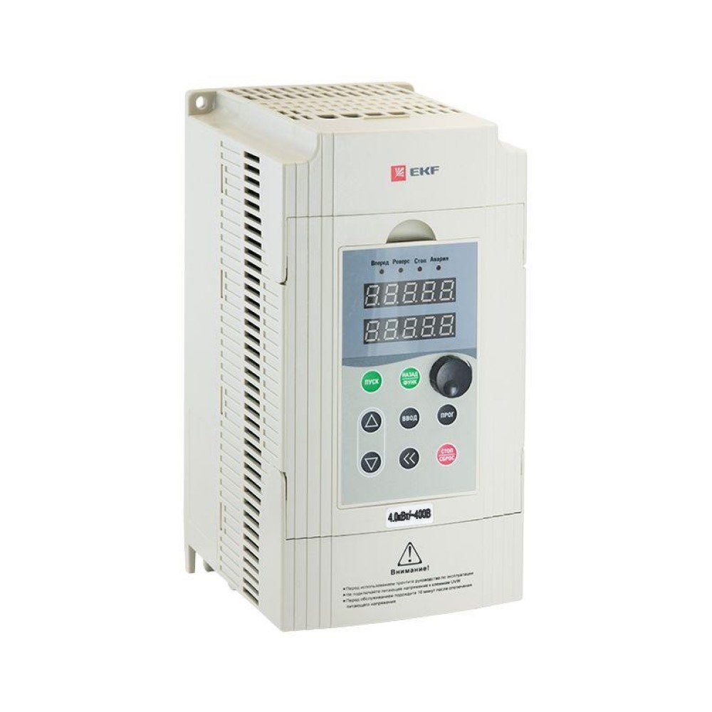 Преобразователь частоты EKF PROxima VECTOR-100 VT100-4R0-3B мощность двигателя 4/5кВт, количество фаз - 3, выходное напряжение - 400 В, встроенный тормозной резистор