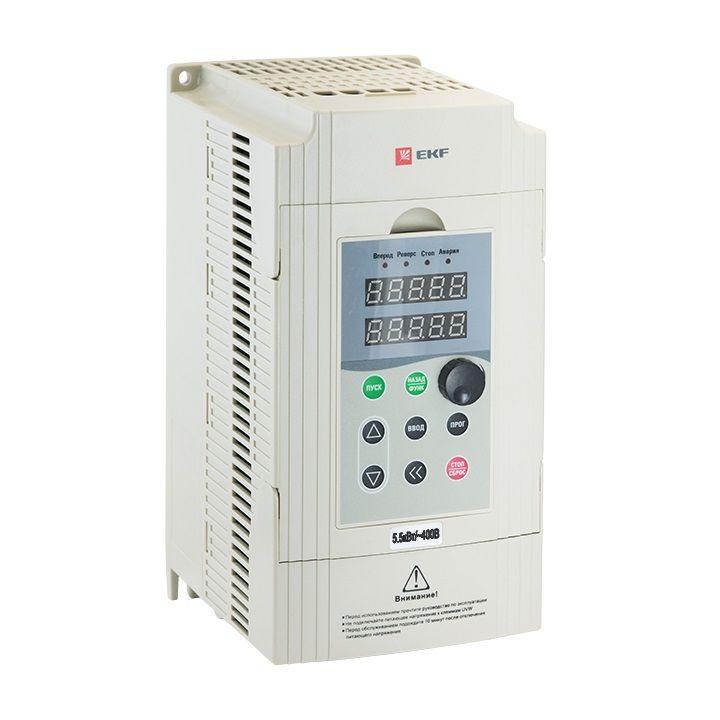 Преобразователь частоты EKF PROxima VECTOR-100 VT100-7R5-3B мощность двигателя 7.5/10кВт, количество фаз - 3, выходное напряжение - 400 В, встроенный тормозной резистор