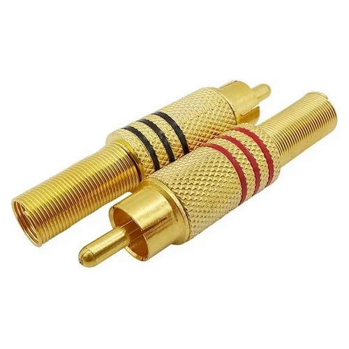 Разъемы PROCONNECT RCA (тюльпан) разъем RCA, металл пайка GOLD, сопротивление - 75Ом, черный/красный, 2шт