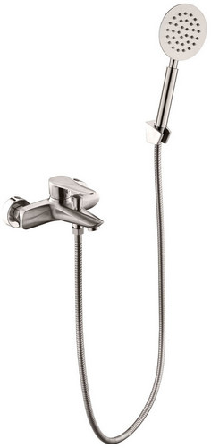 Смесители для ванны с душем Профсан Stell ПСМ-300 длина  160 мм, однорукояточные, излив короткий, серебристые