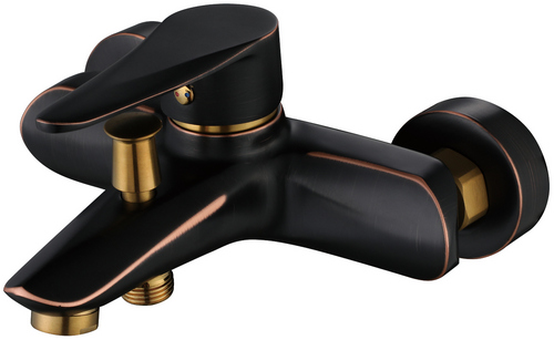 Смесители для ванны с душем Профсан Steel Black ПСМ-300 длина  160 мм, однорукояточные, излив короткий,черные
