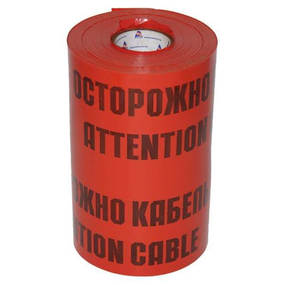 Лента сигнальная Протэкт «Осторожно кабель»‎ ширина - 600 мм, длина рулона - 100 м, цвет - красно-черный