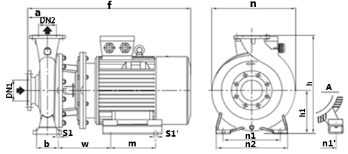 Насос моноблочный PURITY PSTC 100-200/370 Ду125x100 Ру16 горизонтальный, фланцевый, производительность - 60 м3/ч, напор - 53 м, диаметр рабочего колеса - 200 мм, материал рабочего колеса - чугун