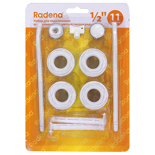 Монтажные комплекты Radena 1″х1/2″-3/4″ Ду25х15-20, для подключения радиаторов, 11 предметов