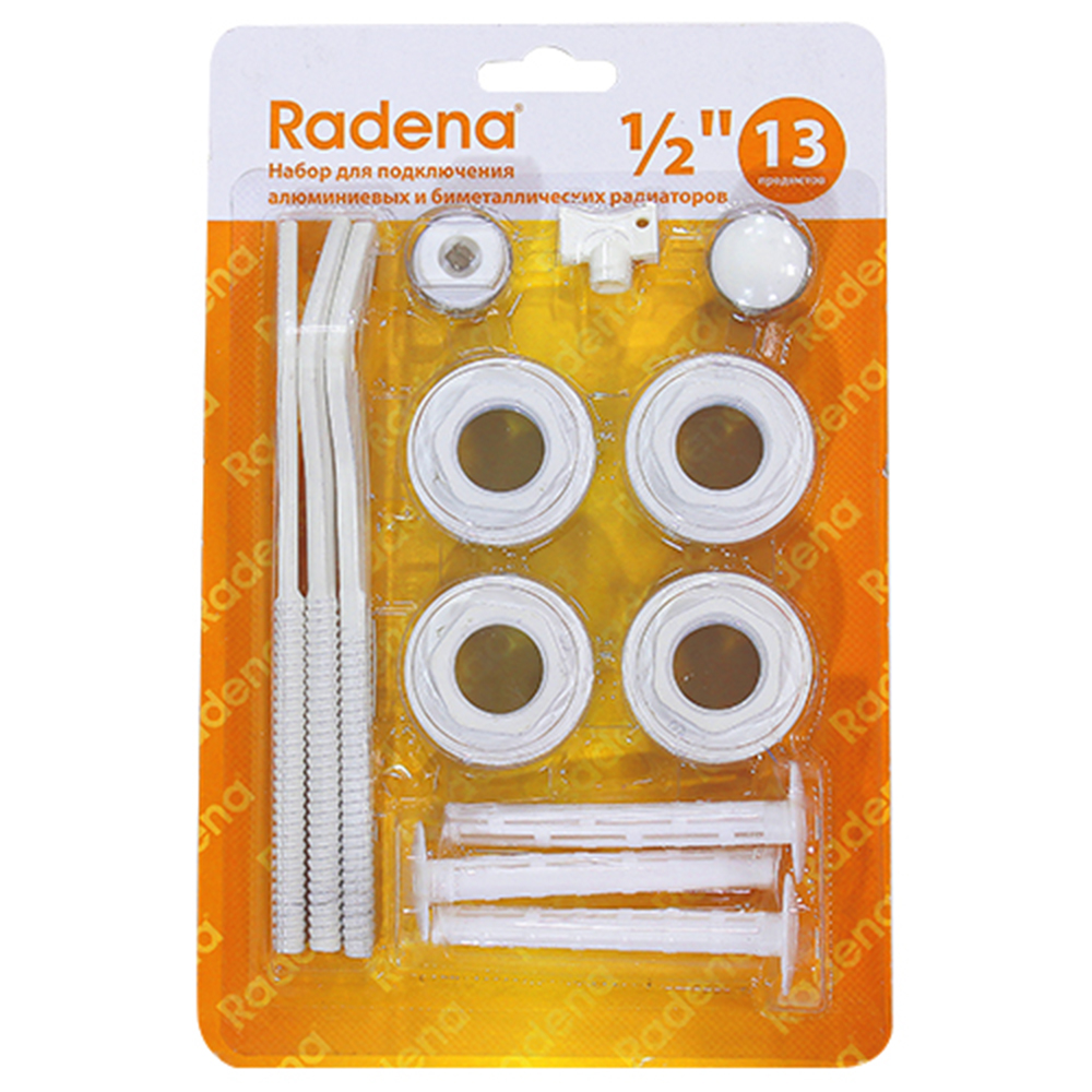 Монтажный комплект Radena 1″х1/2″ Ду25х15, для подключения радиаторов, 13 предметов