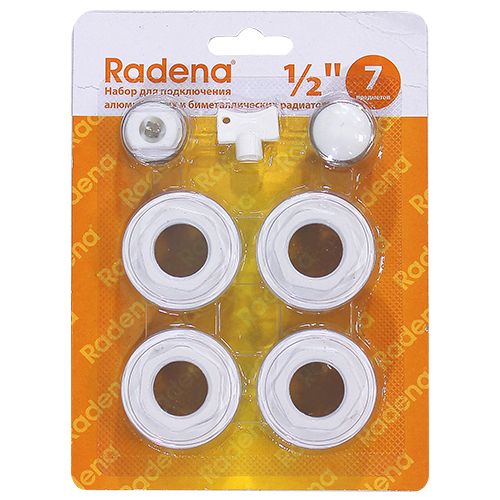 Монтажные комплекты Radena 1″х1/2″-3/4″ Ду25х15-20, для подключения радиаторов, 7 предметов