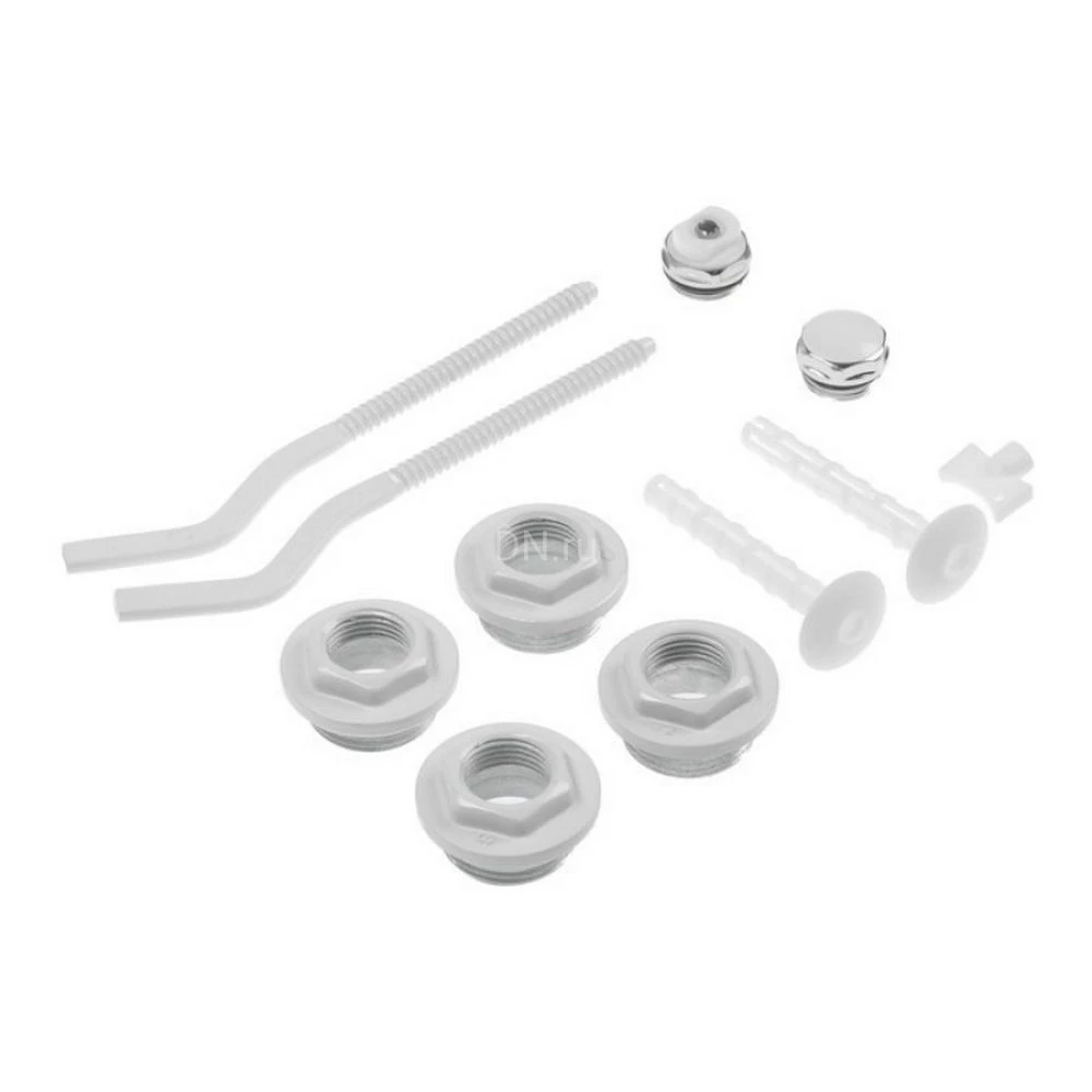 Монтажный комплект Remsan 3/4″ Ду20, для подключения радиаторов, 2 кронштейна, материал - латунь, покрытие - никель, цвет - белый