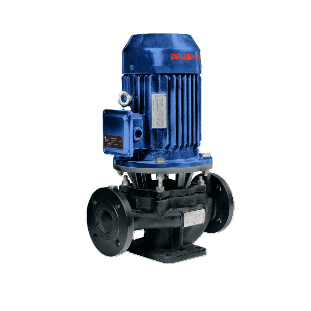 Насос циркуляционный РАЦИОНАЛ Rz-L80-117/44-15/2.4 поверхностный, корпус - чугун, мощность - 15кВт, напор - 44м, производительность - 1950л/мин, 400В