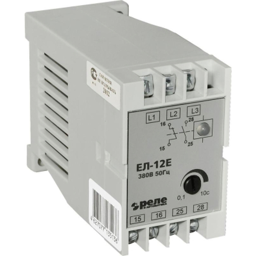 Реле контроля напряжения Реле и Автоматика ЕЛ-11М ток контактов исполнительного реле 5 А, 380 В, задержка срабатывания 0.1...10с, 2п, для трехфазной сети