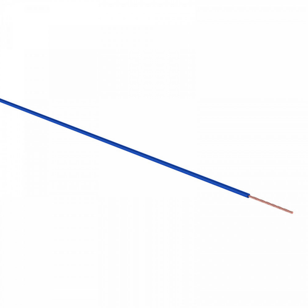 Провод REXANT ПГВА 1x0.5, количество жил - 1, напряжение - 48 В, сечение - 0.5 мм2, материал изоляции - поливинилхлорид, цвет - синий, бухта - 100 м