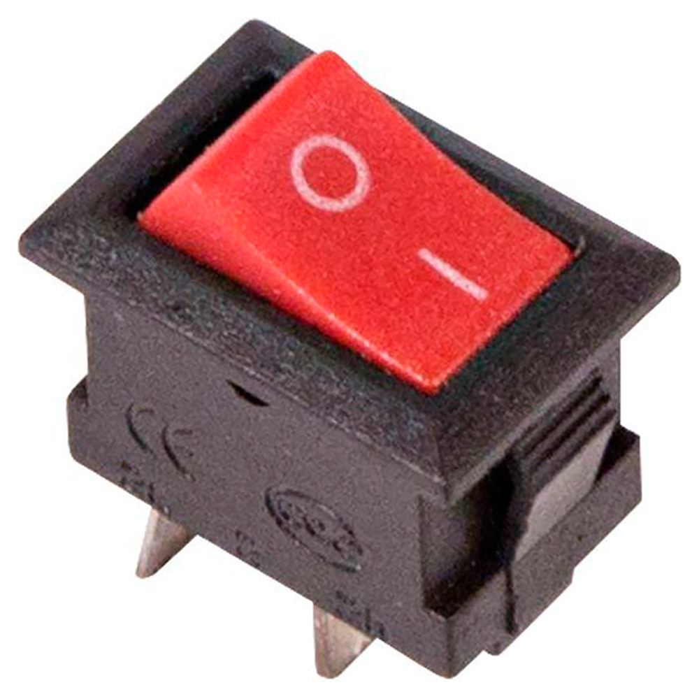Выключатель клавишный Rexant RWB-101 ″ON-OFF″ Micro, 2 контакта 3А, 250В, IP30, цвет – красный
