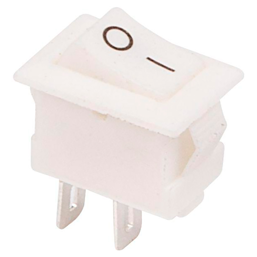 Выключатель клавишный Rexant RWB-101 ″ON-OFF″ Micro, 2 контакта 3А, 250В, IP30, цвет – белый